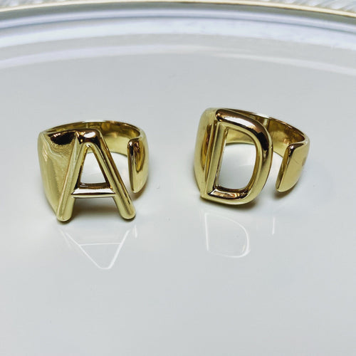 DENMAMX Anillo con inicial