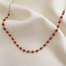 Cargar imagen en el visor de la galería, DENMAMX Collar ojo turco rojo
