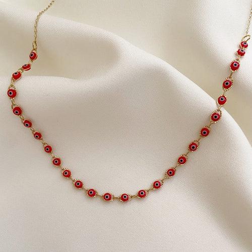 DENMAMX Collar ojo turco rojo