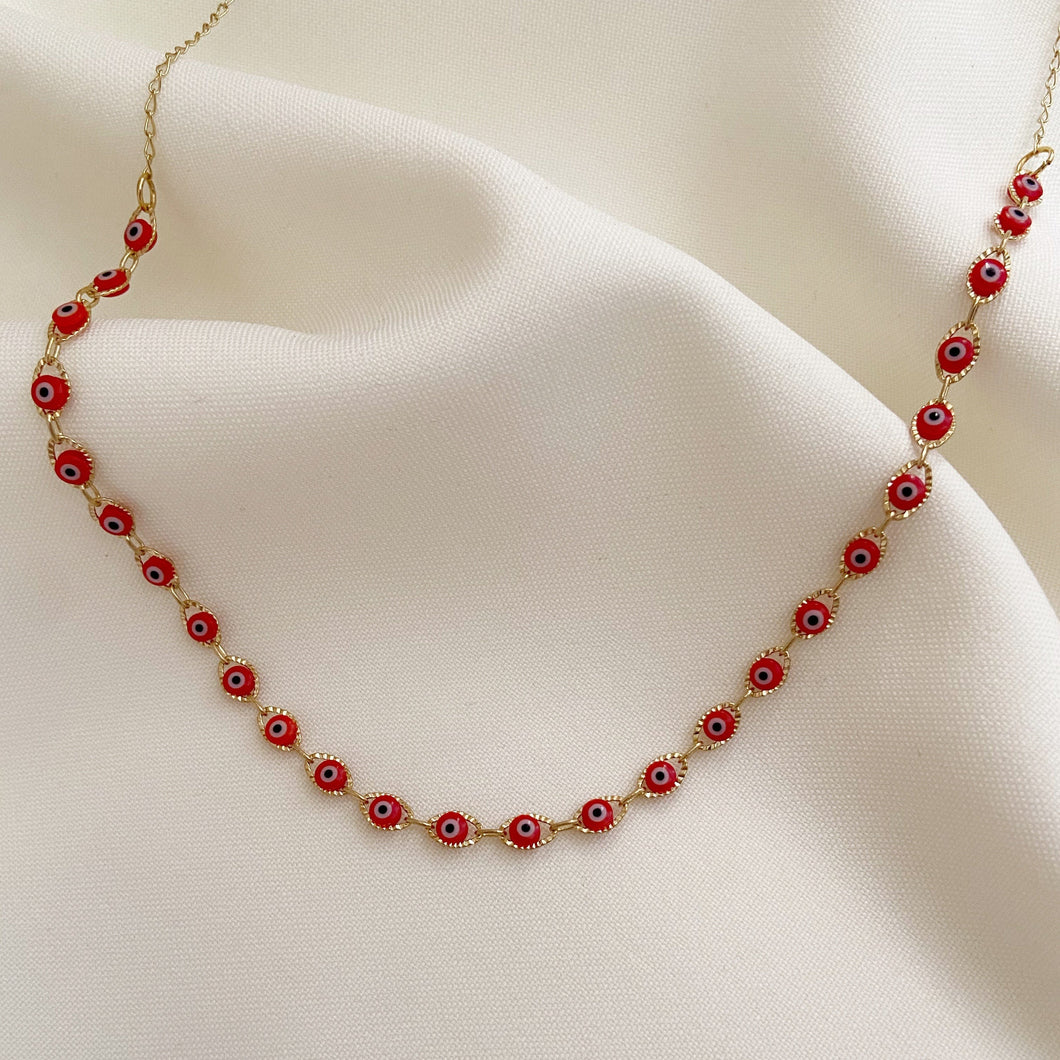 DENMAMX Collar ojo turco rojo