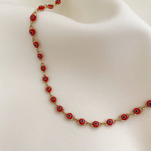 Cargar imagen en el visor de la galería, DENMAMX Collar ojo turco rojo
