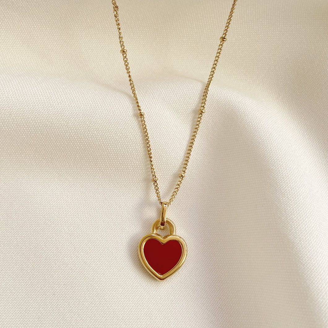 Collar Jade rojo/blanco